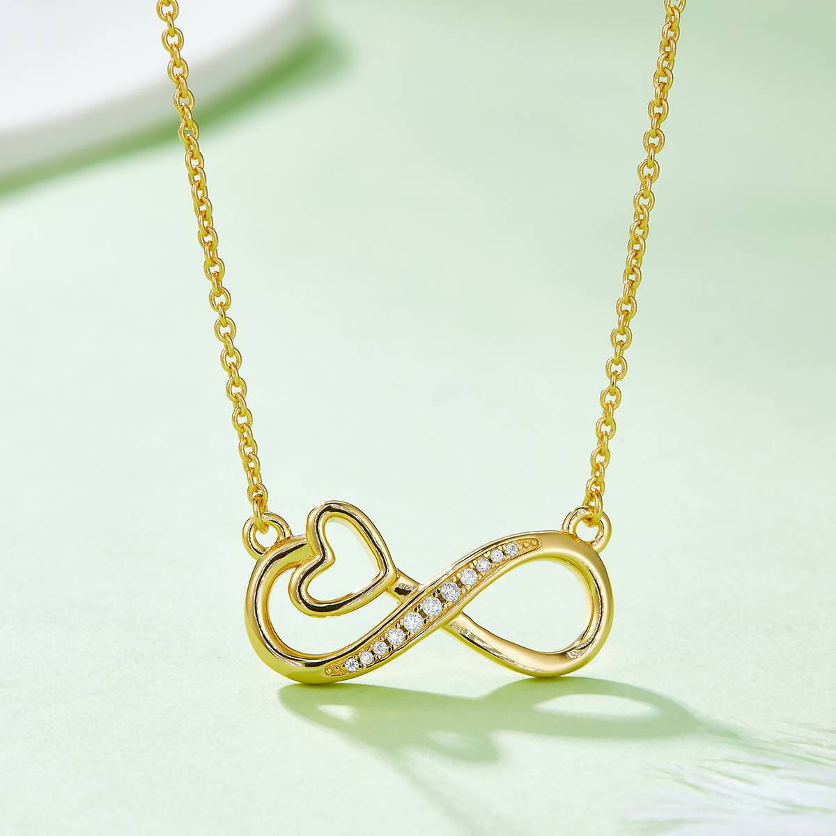 Hollow Infinite Love Pendant S925 Silver Moissanite Grade D 0.1CT